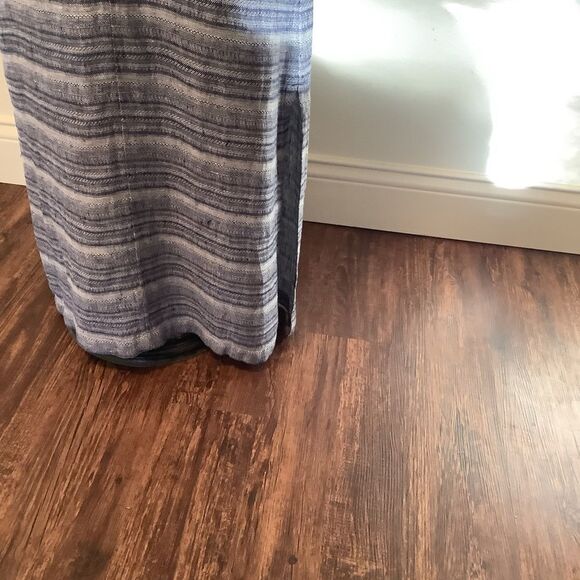 Pure j jill linen Women’s XS 100% linen sleeveless blue striped beach wave dress - Picture 11 of 12